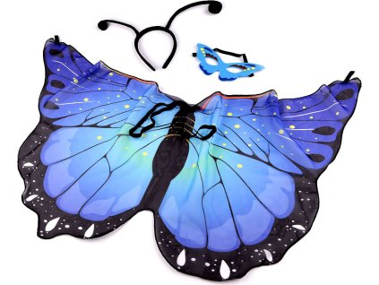 Karnevalový kostým - motýl (Varianta 1 modrá, Balení 1 sada)
