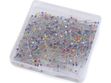 Špendlíky se skleněnou hlavičkou délka 34 mm (Balení 1 krab., Varianta mix)
