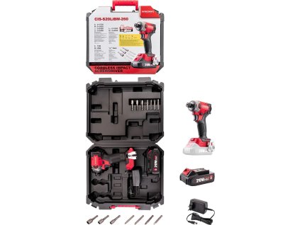 Uťahovák Worcraft CIS-S20LiBM-260 ShareSYS, 20V Li-Ion, rázový, HEX, 260Nm, bezuhlíkový, SET 1x akumulátor 2.0 Ah + 1x nabíjačka, v kufri