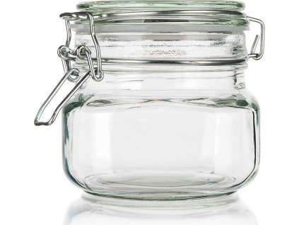 dóza hermetická hranatá 500ml skl. s patentním uzávěrem