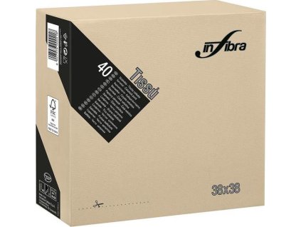 Papírové ubrousky INFIBRA Linea nugát 2vrstvy 38x38cm - 40ks