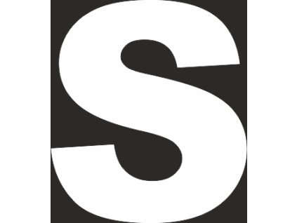 Šablona písmeno "S" vodorovné značení (Varianty Šablona písmeno "S" vodorovné značení, 235 x 235 mm, výška písma: 160 mm, Kód: 24921)