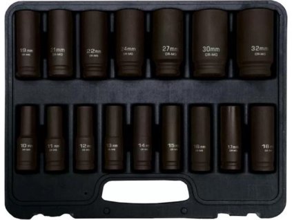 ADLER Gola ořechy šestihranné kované, prodloužené 1/2" sada 16 kusů 10-32mm
