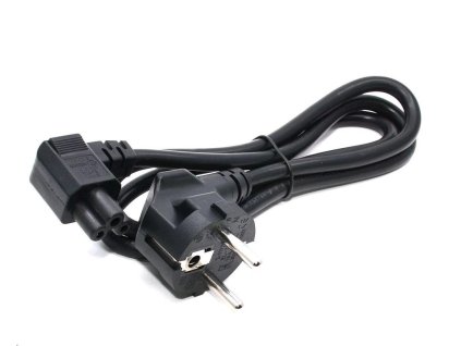 C-TECH kabel síťový VDE 220/230V napájecí notebook 3 pin Schuko, lomený, 1,8m