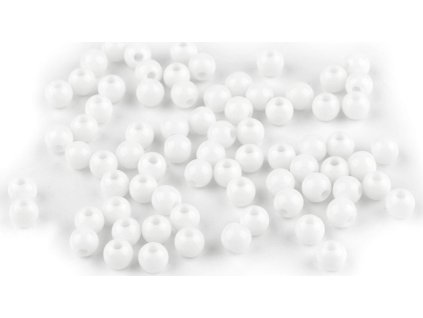 Plastové korálky Ø6 mm (Varianta 1 bílá, Balení 10 g)