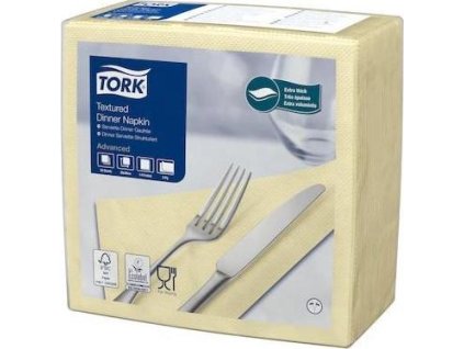 Papírové ubrousky TORK Textured 2vrstvy 39,5x39cm champagne - 50ks