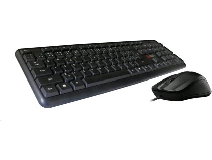 C-TECH klávesnice s myší KBM-102, drátový combo set, USB, CZ/SK