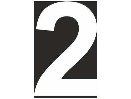 Šablona číslice "2" vodorovné značení (Verze Plast 940 x 940 mm tl. 0.5 mm - výška číslice 630 mm - Kód: 16603)