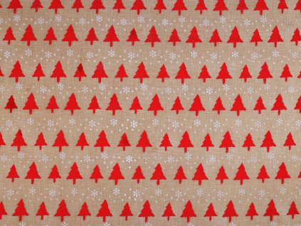 Vánoční dekorační metráž stromečky (Balení 1 m, Varianta 2 režná)