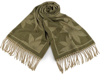 Zimní šála / pléd s třásněmi 70x185 cm (Balení 1 ks, Varianta 1 béžová světlá)