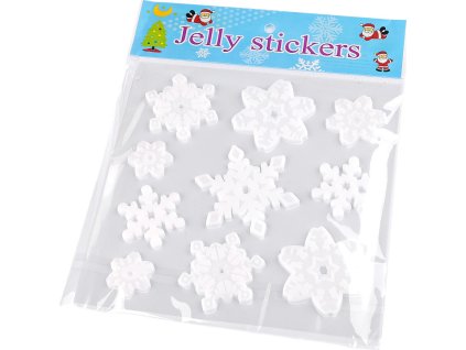Vánoční samolepicí gelové vločky (Balení 1 karta, Varianta 1 viz foto)