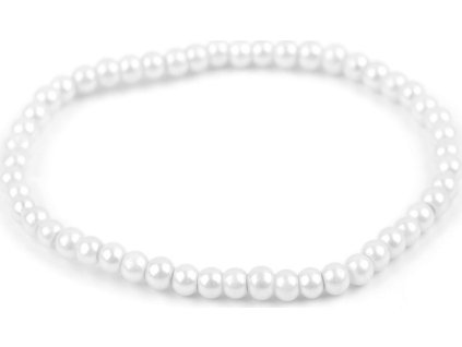 Perlový náramek (Balení 1 ks, Varianta 4 (Ø4,5 mm) fialová sv.)