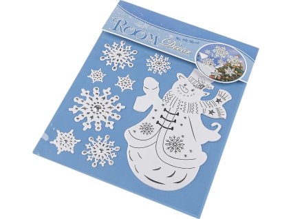 Vánoční samolepky plastické 3D (Balení 1 karta, Varianta 1 bílá sněhulák)