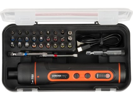STREND PRO Aku šroubovák Mini, nabíjecí USB-C, v pouzdře se sadou bitů