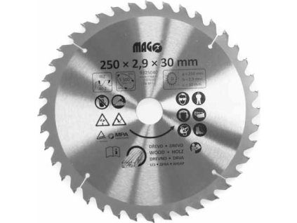 Pilový kotouč 250x2,9x30mm/40 zubů - střídavě šikmé