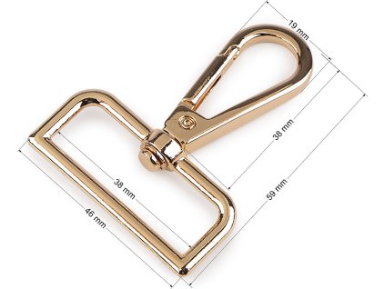 Karabina kovová otočná, průvlek 38 mm (Varianta 1 nikl, Balení 1 ks)