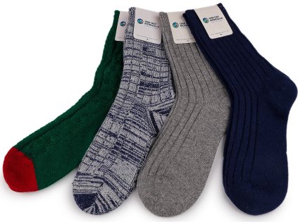 Vlněné ponožky mongolské unisex (Balení 1 pár, Varianta 1 modrá tmavá šedá)