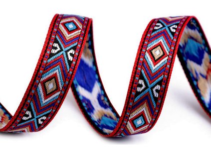 Vzorovka indiánský motiv šíře 16 mm (Balení 1 m, Varianta 1 červená)