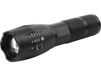 Svietidlo Strend Pro Flashlight FL001, T6 150 lm, AluBody, ZOOM, 2200 mAh, power bank, USB nabíjanie