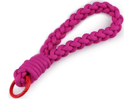 Splétaný přívěsek / klíčenka s karabinou (Balení 1 ks, Varianta 1 pink)
