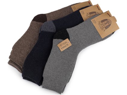 Pánské vlněné ponožky Alpaka (Balení 3 pár, Varianta 1 (vel.  39-43) mix náhodných barev)