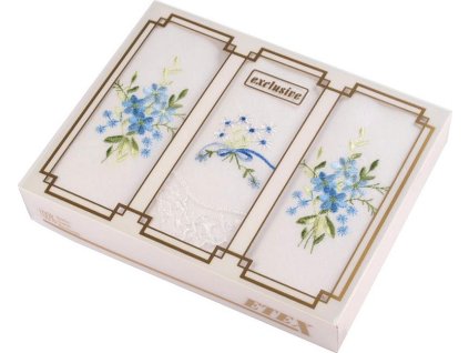 Dámský kapesník vyšívaný / dárková kazeta (Balení 1 krab., Varianta mix náhodných variant)