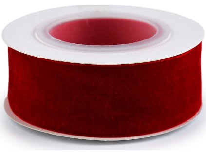 Sametová stuha na cívce ve vánočních barvách šíře 25 mm, návin 2,7 m (Varianta 1 červená, Balení 1 cívka)