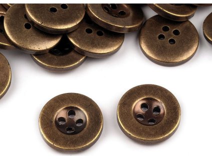 Knoflík imitace kovu velikost 24" (Balení 20 ks, Varianta 1 (24") staromosaz)