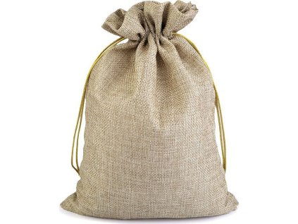 Dárkový pytlík 22x28 cm imitace juty (Balení 1 ks, Varianta 5 béžová tm.)