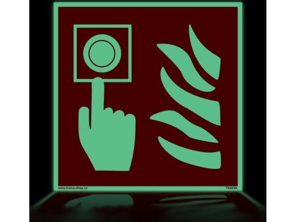 Požární hlásič (Verze Plast 150 x 150 mm tl. 1.1 mm - fotoluminiscenční - Kód: 00048)