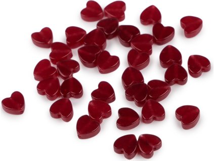 Minerální a skleněné korálky srdce Ø6 mm (Balení 35 ks, Varianta 1 bílá minerál)