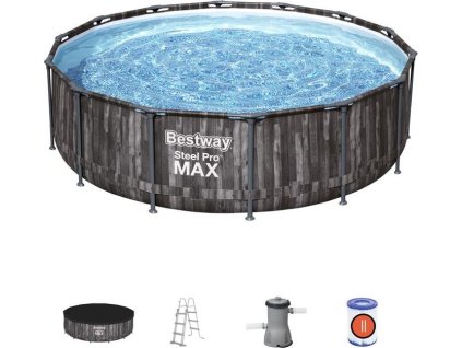 Bazén Bestway® Steel Pro MAX, 5614Z, kartušová filtrace, žebřík, prostěradlo, 427x107 cm