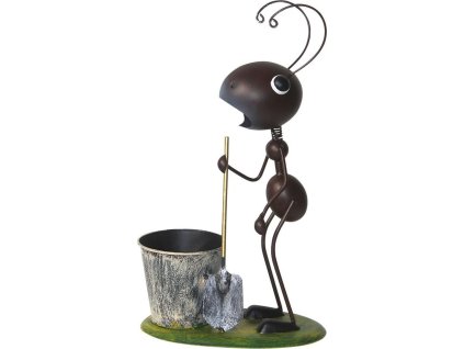 Dekorace MagicHome Mecco, Mravenec s rýčem, plech, 25x14x44 cm
