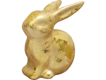Dekorace MagicHome, Zajíček, zlatý, velikonoční, 6x7x10 cm