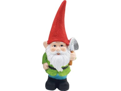 Dekorace MagicHome, Trpaslík s červeným kloboukem, keramika, 12,5x8,5x28 cm