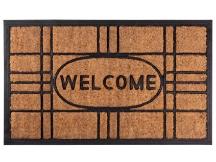 Rohožka MagicHome RBC 196, před dveře, Welcome, 45x75 cm, guma/kokos