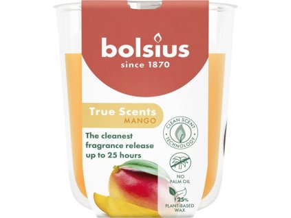 Svíčka Bolsius True Scents, mango, 80x73 mm, ve skle
