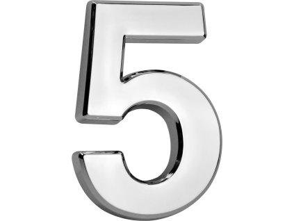 Číslo MagicHome "5" domové, s lepiacou páskou, strieborné, popisné, 70x100 mm, ABS