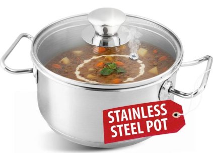 Kastrol MagicHome Chloe, hrnec, 16 cm, 1,5 lit., se skleněnou poklicí, nerez