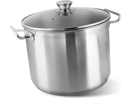 Hrnec MagicHome Chloe, 30 cm, 15 lit., se skleněnou poklicí, nerez