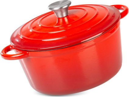 Kastrol MagicHome Castora line, hrnec, 24 cm, 4,0 lit. s poklicí, smaltovaná litina