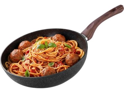 Panvica Wok MagicHome Black Marble Line, 28 cm