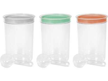 Dóza Curver® DRY FOOD, 1700 ml, s odměrkou, mix barev mint/šedá/broskvová, 130x190 mm