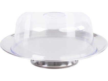 Box MagicHome, podnos na tortu, nerez, priehľadné veko, 31 cm