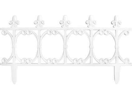 Ohrada Gardens F755, 64x34 cm, plastová, bílá, mini dekorační plot, bal. 5 ks