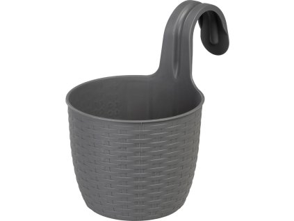 Závěsný květináč Strend Pro, PP, 26x18x24,5 cm, barva šedá
