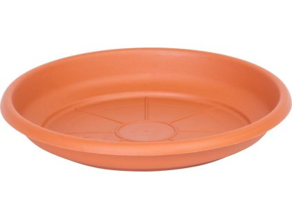 Podložka pod květináč ICS ERICA kulatá, barva terakota, plast, 16 cm