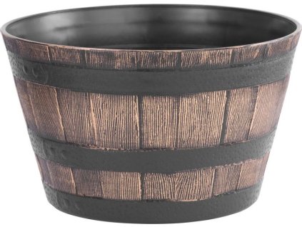 Kvetináč Strend Pro Woodeff, 39x23 cm, zlatý, efekt dreva