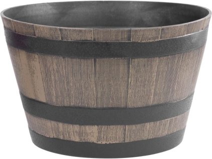 Kvetináč Strend Pro, Woodeff, 52x32 cm, šedý, efekt dreva, barel