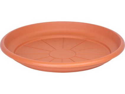Podložka pod květináč ICS ERICA kulatá, barva terakota, plast, 43 cm